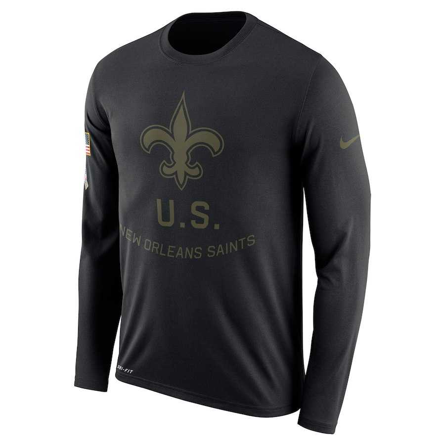 Men's New Orleans Saints Nike Salute to Service Sideline Legend Performance Long Sleeve T-Shirt Black,We sell and wholesale Men's New Orleans Saints Nike Salute to Service Sideline Legend Performance Long Sleeve T-Shirt Black on line form chian!